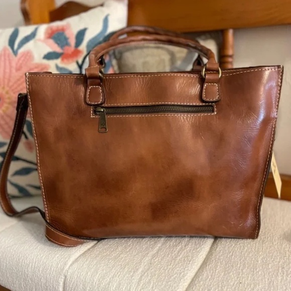 Patricia Nash ~ Navelli ~ Brown Signature Map Print Bag Tote Shoulder ~ NWT - Picture 3 of 5